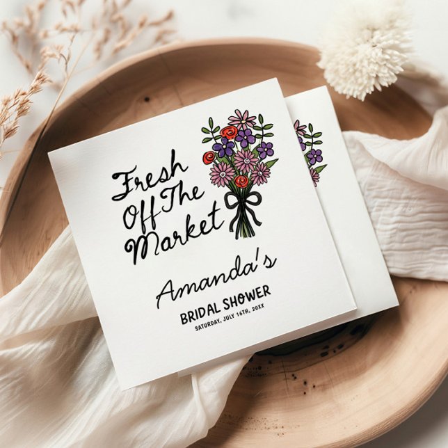Guardanapo De Papel Bridal Shower Fresh Off The Market  (Criador carregado)