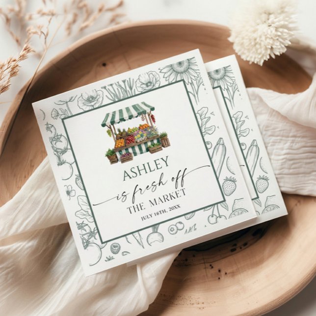 Guardanapo De Papel Bridal Shower Fresh Off The Market  (Criador carregado)