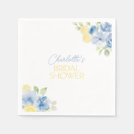 Guardanapo De Papel Bridal Shower Napkins Main Squeeze Blue Flowers