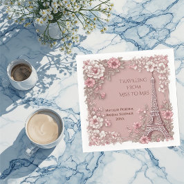 Guardanapo De Papel Bridal Shower Traveling from Miss to Mrs Vintage