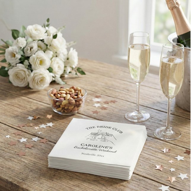 Guardanapo De Papel Bride Club Bachelorette Weekend Favor Cocktail  (Criador carregado)