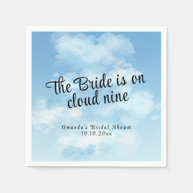 Guardanapo De Papel Bride Is On Cloud Nine Bridal Shower (Frente)