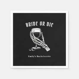 Guardanapo De Papel Bride Or Die Gothic Skeleton Bachelorette Party