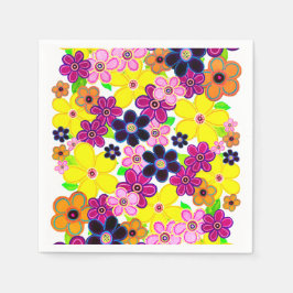 Guardanapo De Papel Bright Abstrato Flower Art