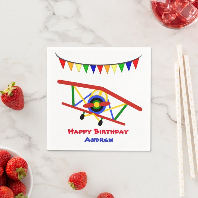 Guardanapo De Papel Bright Airplane Birthday Boy (Insitu)