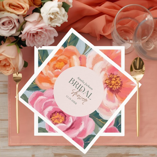 Guardanapo De Papel bright and bold vibrant floral bridal shower (Criador carregado)