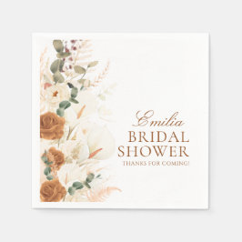 Guardanapo De Papel Bright Boho Terracotta Floral Bridal Shower