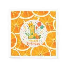 Bright Citrus First Birthday Paper Plates