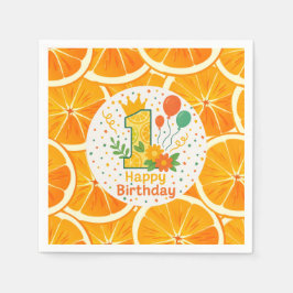 Guardanapo De Papel Bright Citrus First Birthday Paper Plates