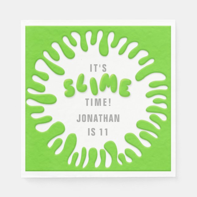 Guardanapo De Papel Bright neon green slime party (Frente)