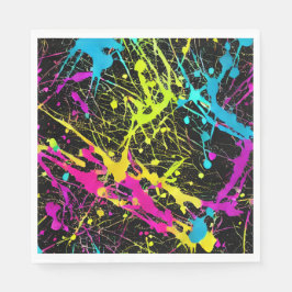 Guardanapo De Papel Bright Neon Paint Splatter