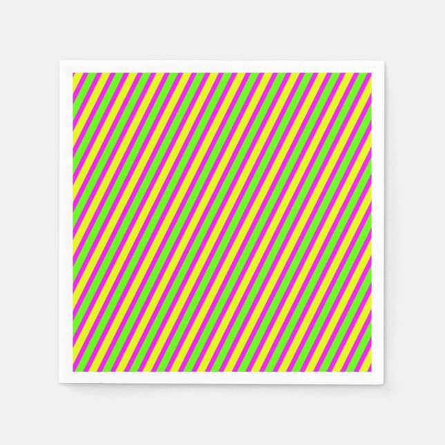 Guardanapo De Papel Bright Neon Stripes (Frente)