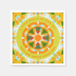 Guardanapo De Papel Bright Orange Playful Green Fun Star Baby Shower