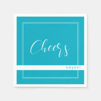Bright Rich Sky Blue Party Napkins