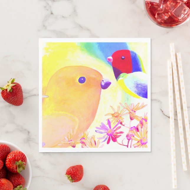 Guardanapo De Papel Bright Tie-Dye Birds (Insitu)