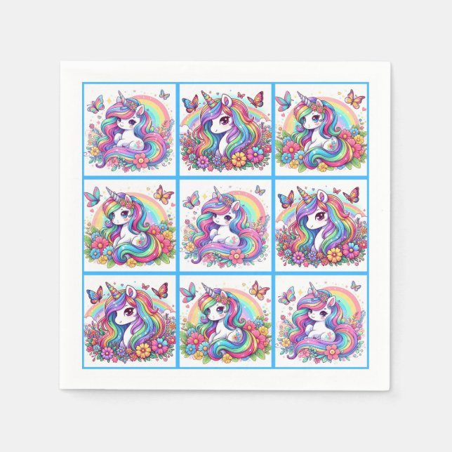 Guardanapo De Papel Bright Unicorn Party Napkins (Frente)