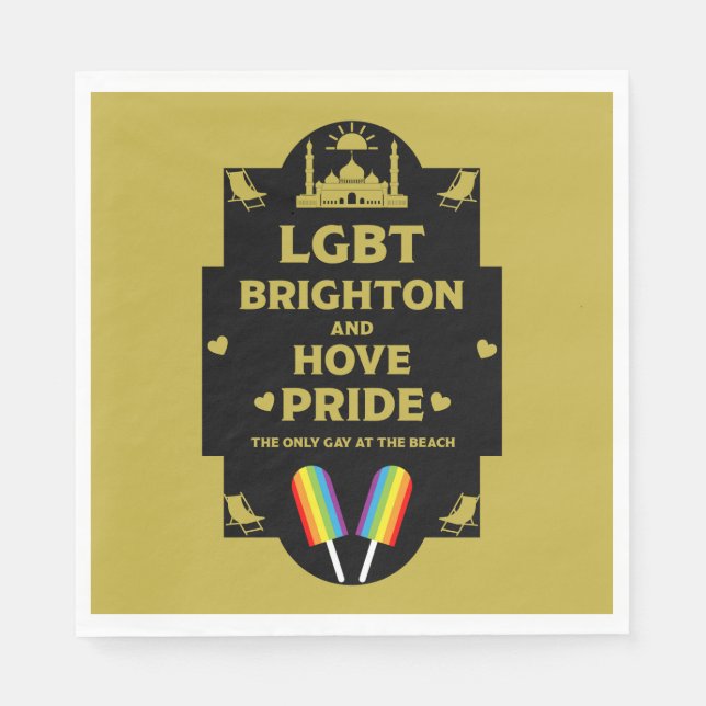 Guardanapo De Papel Brighton Orgulho gay (Frente)