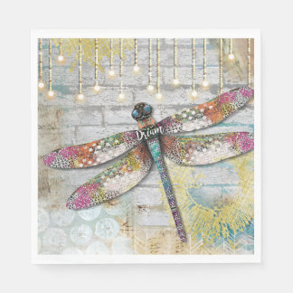 Guardanapo De Papel Brilhante Na Dragonfly Napkin