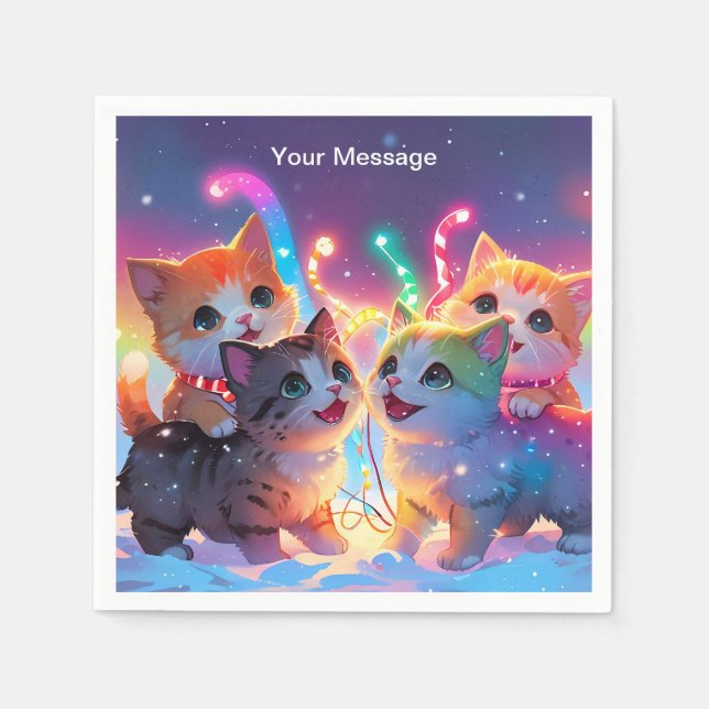 Guardanapo De Papel Brilho de Natal Encantado (Frente)