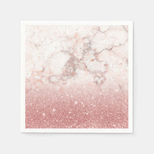 Guardanapo De Papel Brilho Dourado cor-de-rosa Ombre de mármore branc