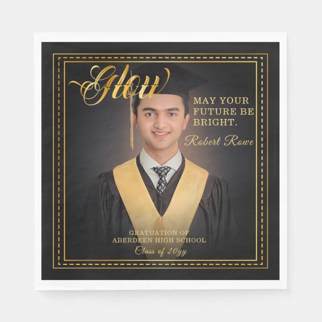 Guardanapo De Papel Brilho. Ouro toca Brighten your future. (Frente)