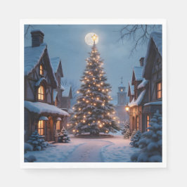 Guardanapo De Papel Brilho Perene – Arte Luminosa da Floresta de Natal
