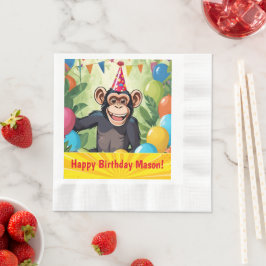 Guardanapo De Papel Brincadeira Chimpanzee Kid's Wild Jungle Monkey An