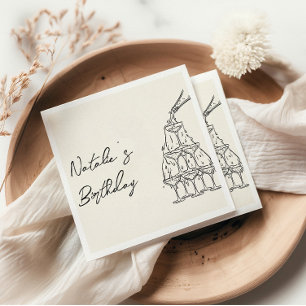 Guardanapo De Papel Brincadeira de Champanhe Desenhada à Mão no Aniver