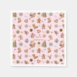 Guardanapo De Papel Brincadeira de Natal, Gingerpão rosa