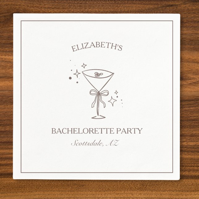 Guardanapo De Papel Brincadeira de tendências Whimsic Espresso Martini (Custom Espresso Martini Bachelorette Napkins for Trendy Chic Parties - Elegant and Personalized)