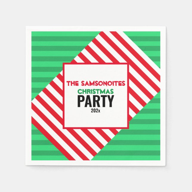 Guardanapo De Papel Brincadeira Red & Green Christmas Party Custom Nap (Frente)