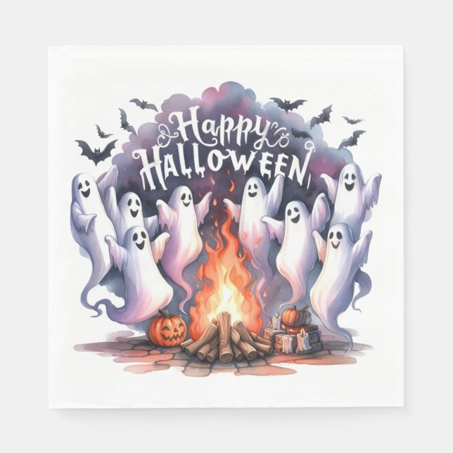 Guardanapo De Papel Brincadeiras de Fantasma de Halloween Napkin (Frente)