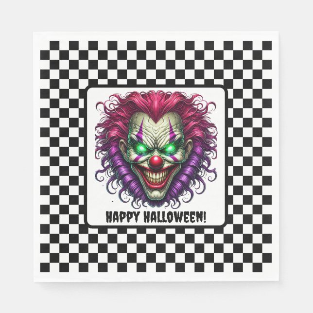 Guardanapo De Papel Brincadeiras de Palhaço de Halloween Napkin (Frente)
