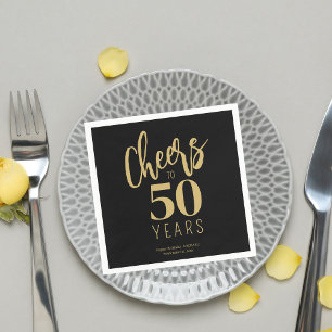 Guardanapo De Papel Brinde a 50 anos festa de aniversário personalizad