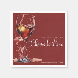 Guardanapo De Papel Brinde ao amor. Degustação de vinho Chá de noiva