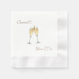 Guardanapo De Papel Brinde de Champanhe Casamento Personalizado Cunhad