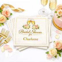 Brinde de Champanhe para Chá de Noiva Floral Elega