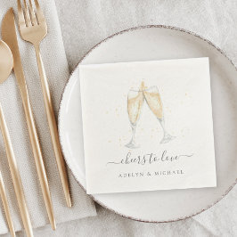 Guardanapo De Papel Brinde de Champanhe "Saúde ao Amor" Personalizada