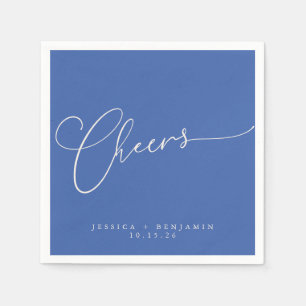 Guardanapo De Papel Brinde Minimal Francês Azul Script Casamento Perso