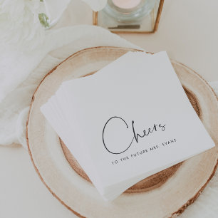 Guardanapo De Papel Brinde Minimalista ao Futuro Sra. Chá de Noiva