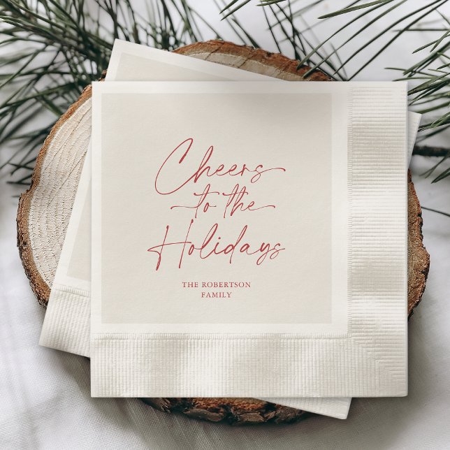 Guardanapo De Papel Brindemos às Festividades Marfim Personalizado (Criador carregado)