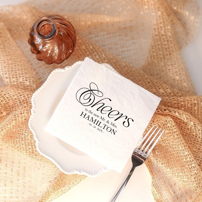 Guardanapo De Papel Brindes Casamento Minimalista Moderno (Criador carregado)