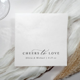 Guardanapo De Papel Brindes Elegantes ao Amor Simples Casamento Preto 