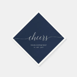Guardanapo De Papel Brindes Elegantes com Letreiro Azul Prata