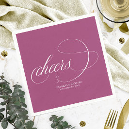 Guardanapo De Papel Brindes - Simples Casamento Elegante Rosa Cassis