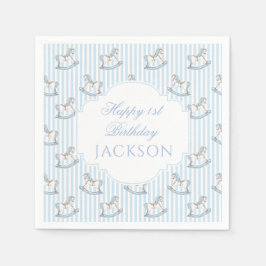 Guardanapo De Papel Brinquedo de madeira azul, bonito Boho Feliz anive