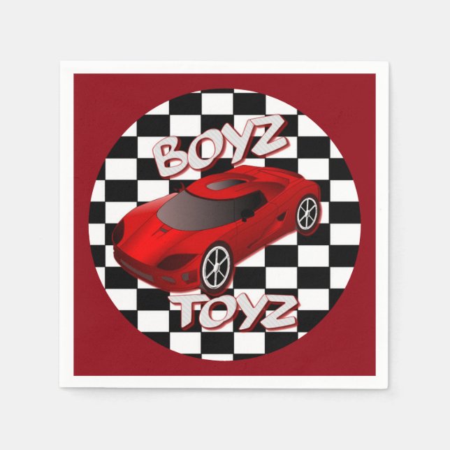 Guardanapo De Papel Brinquedos Brinquedos Red Sports Car Napkins 2 (Frente)