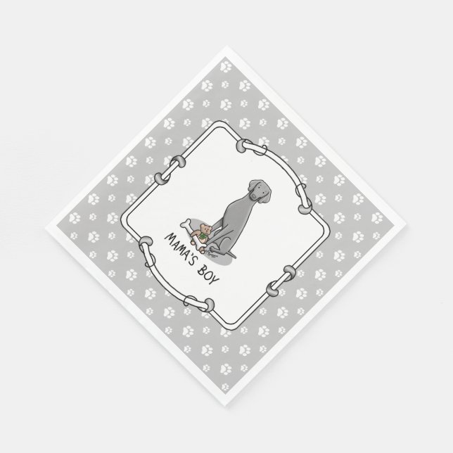 Guardanapo De Papel Brinquedos da mamãe Weimaraner (cinza 1) (Quina)