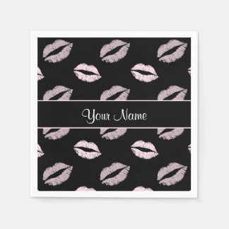 Guardanapo De Papel Brisos Pretos e Rosa