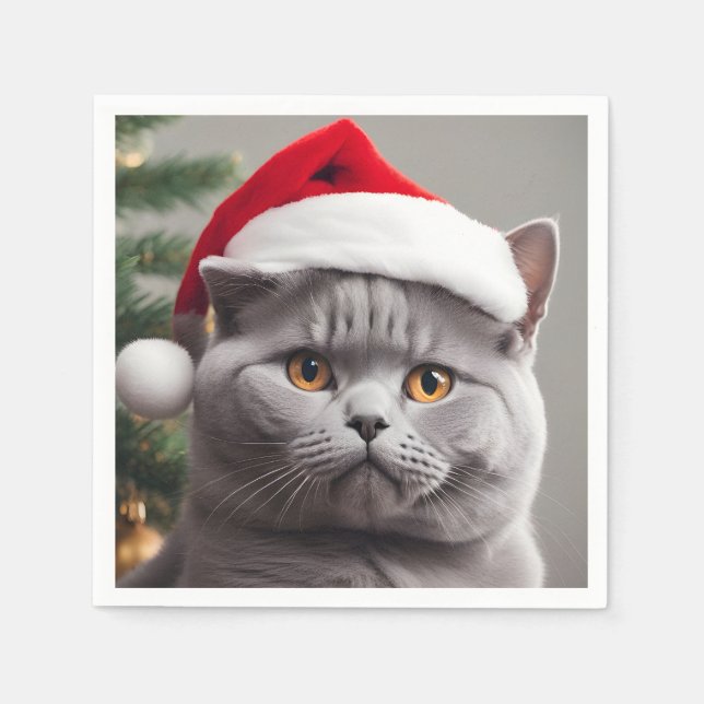 Guardanapo De Papel British Shorthair Christmas (Frente)